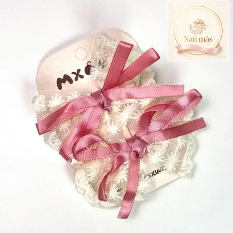 Accesorios para el cabello · Moños de encaje y cintas rosas · S32