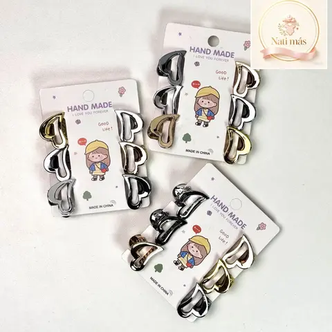 Accesorios para el cabello · Mini pinzas metalizadas · diseño A · S15