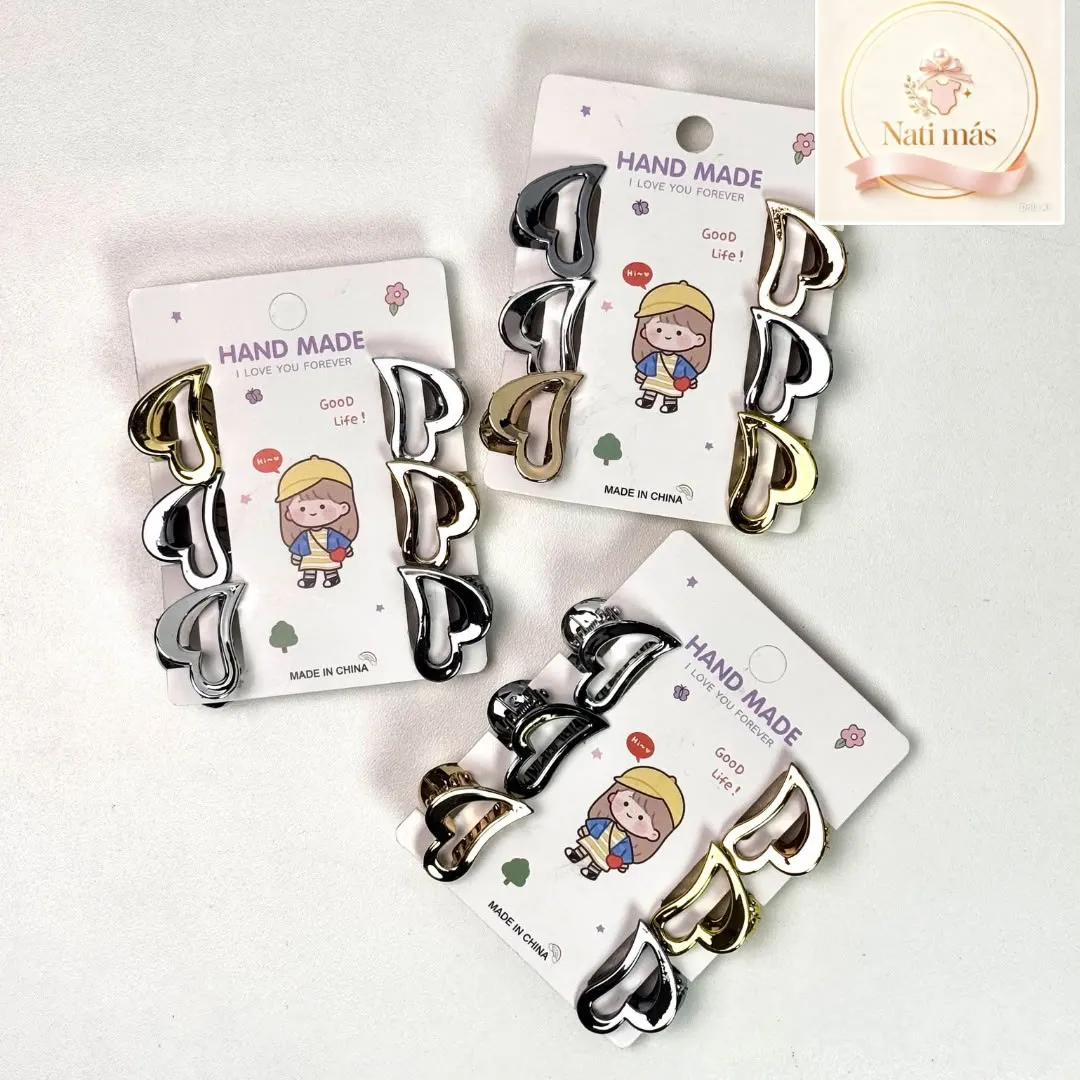 Accesorios para el cabello · Mini pinzas metalizadas · diseño A · S15