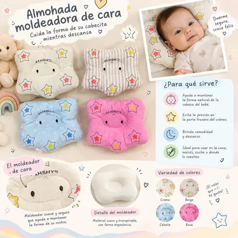 Almohadita para bebé con estampado de estrellas