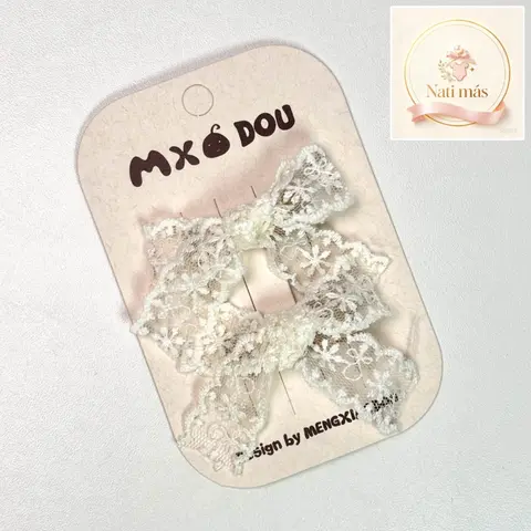 Accesorios para el cabello · Moños de encaje beige · S38
