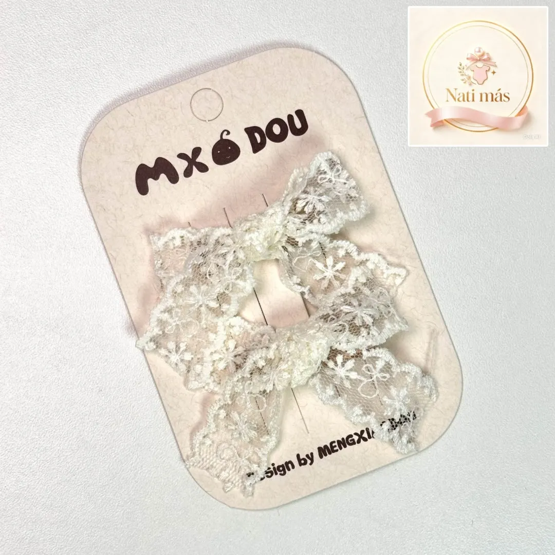 Accesorios para el cabello · Moños de encaje beige · S38