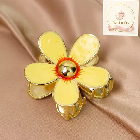 Pinza para pelo flor amarilla