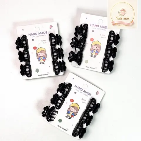 Accesorios para el cabello · Mini pinzas negras · S17