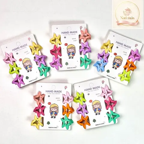Accesorios para el cabello · Estrellas huecas de colores · S08