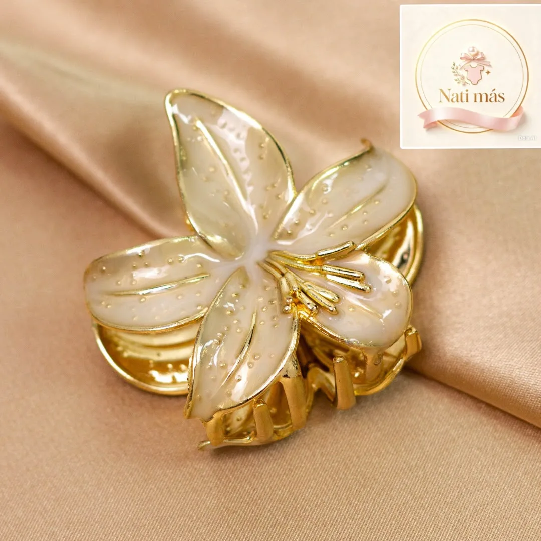 Pinza para pelo flor perlada