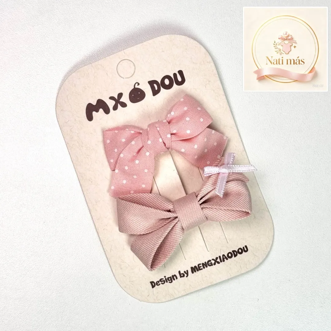 Accesorios para el cabello · Moños con puntos rosados · presentación B · S41
