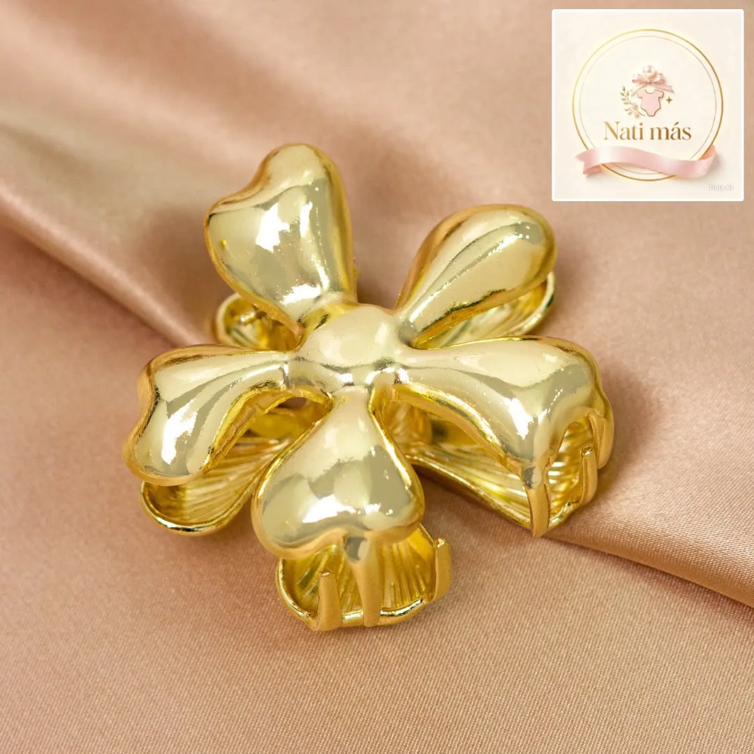Pinza para pelo flor dorada