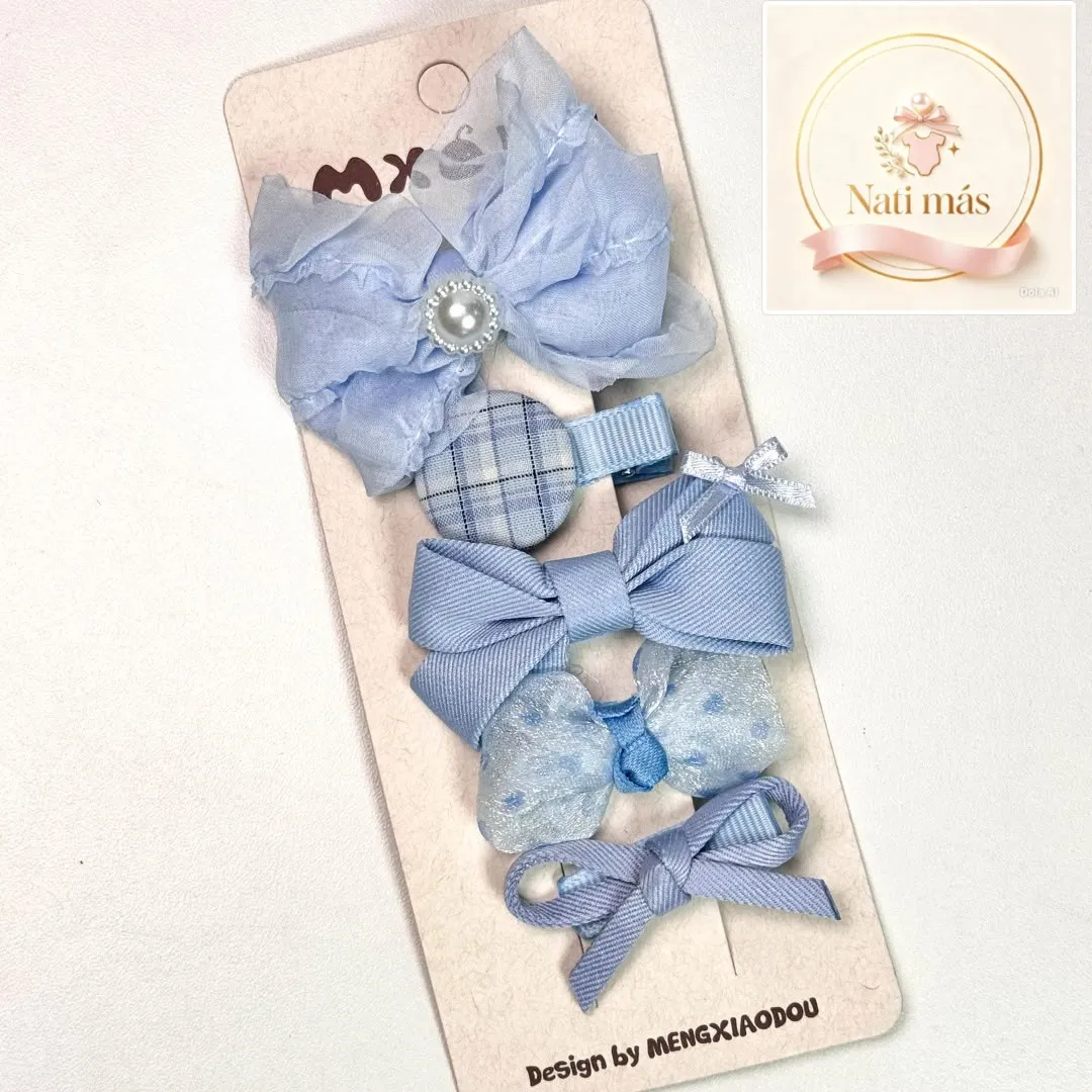 Accesorios para el cabello · Moños y detalles celestes · S24