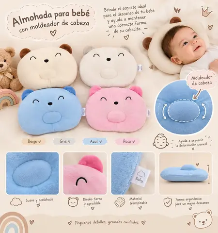 Almohadita para bebé con diseño de animalitos