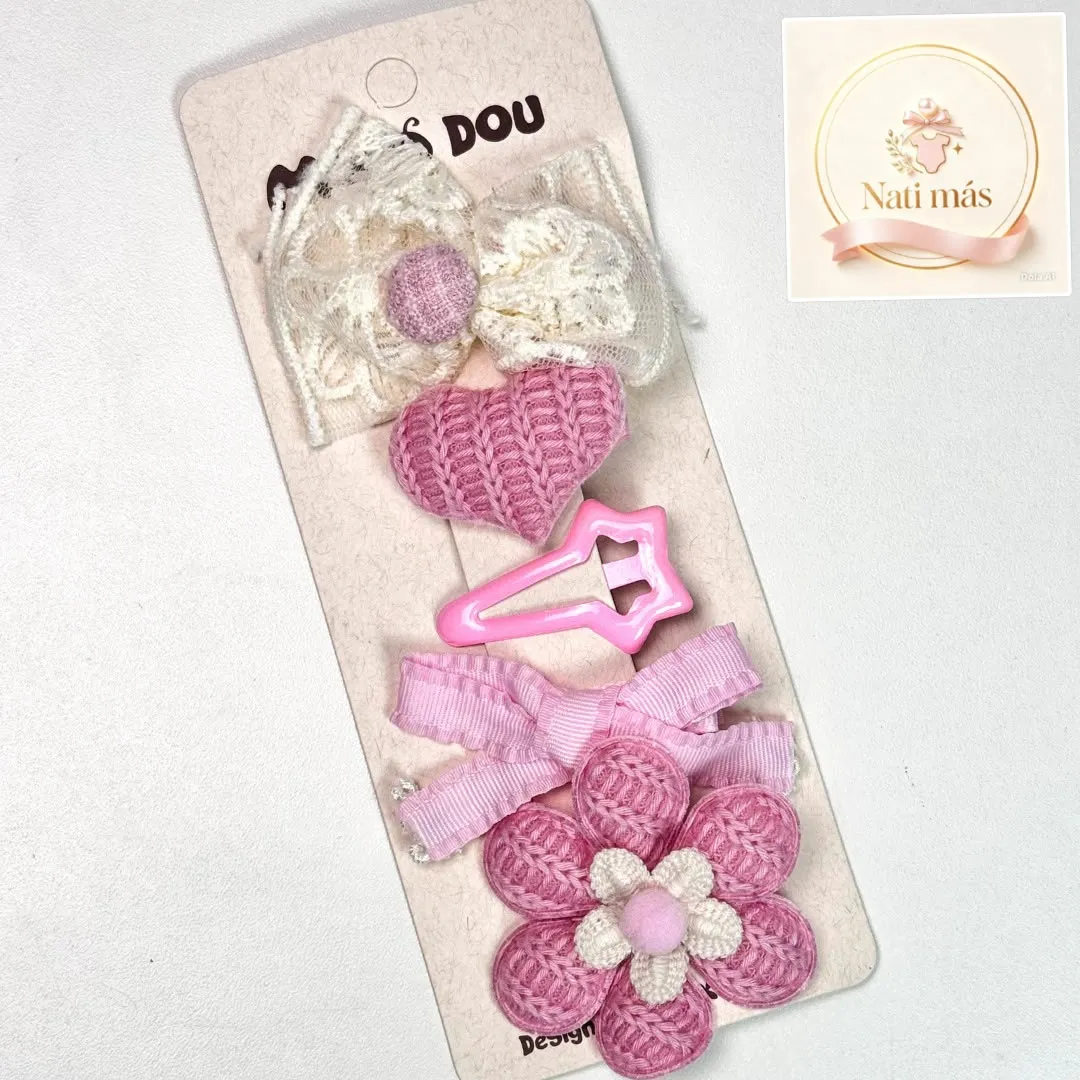 Accesorios para el cabello · Tejidos y detalles rosados · S27