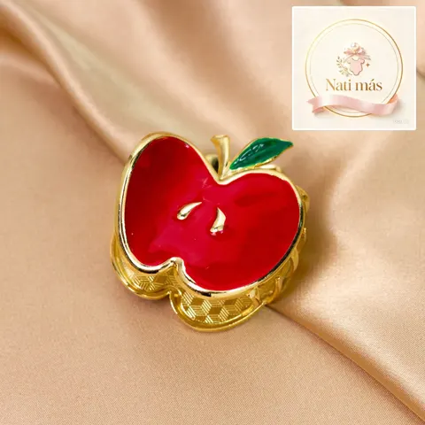 Pinza para pelo manzana roja