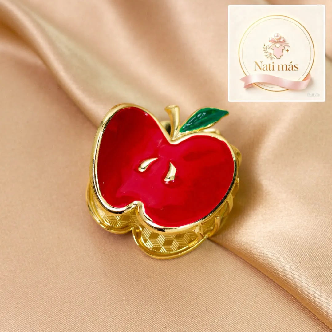 Pinza para pelo manzana roja