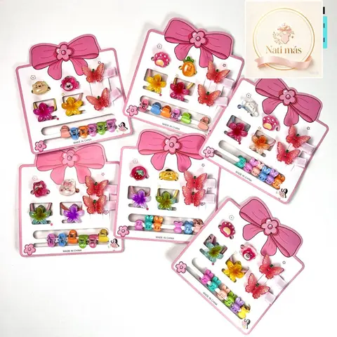 Accesorios para el cabello · Flores y mariposas de colores · S06