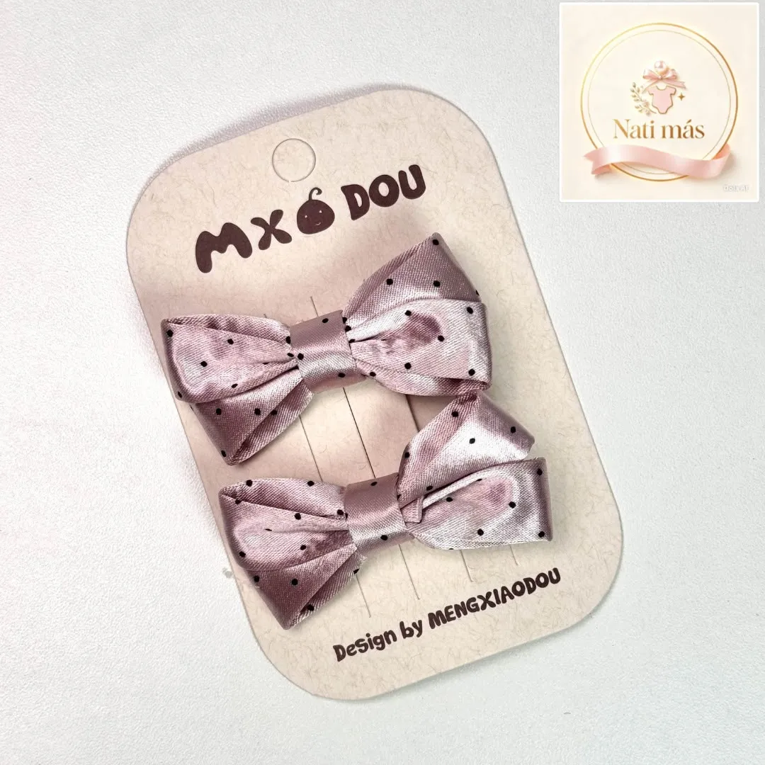 Accesorios para el cabello · Moños con puntos rosados · presentación A · S37