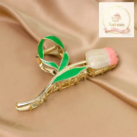 Pinza para pelo tulipán bicolor